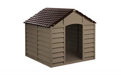 316924 Caseta de resina para perros 72×71,5×68 cm de color marrón