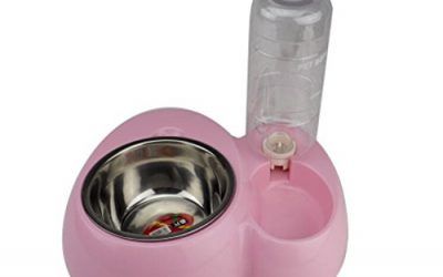 CMX/ Perro de acero inoxidable cuencos gato tazones de fuente automš¢tico del agua doble recipiente de alimentos para mascotas perro/gato/tazones de fuente de alimentaciš®n , pink