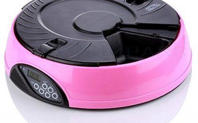 6 comida bandeja temporizador programable automático para mascotas perro gato alimentador agua bandeja tazones