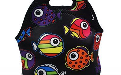 Artone Peces De Dibujos Animados Aislamiento Térmico Neopreno El Almuerzo Bento Envase De Alimento Más Grueso Bolsa Bolso De Mano Negro
