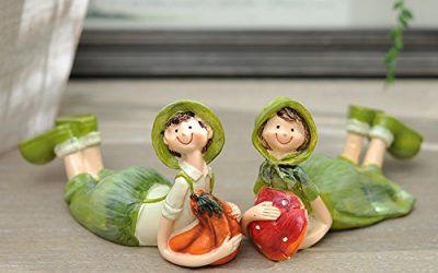 qwer Decoraciones de estilo campestre dones creativos regalo para parejas con resina y adoraciones swing Kit adornos , Parejas mirada (par) , mascotas