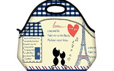 Boweike Diseño Modelo Del Gato Bolso De Mano Funda Blanda Neopreno Para El Almuerzo Bolsa Almuerzo Impermeable Bolsa Para Escuela / Oficina