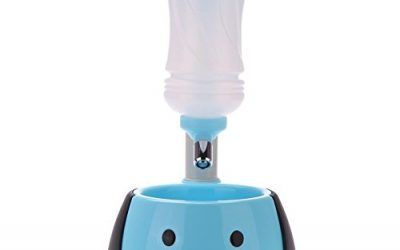 alimentador de elevacion – SODIAL(R)Levantando la fuente del alimentador del agua de bebida con un tazon de Alimentos Para Perros Gatos especialmente para las pequenas Tamano Mascotas azul claro , mascotas