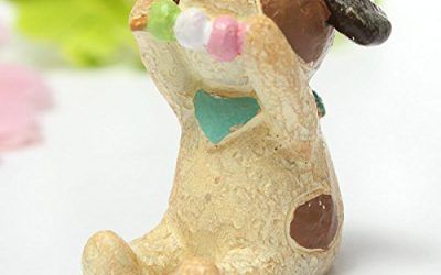 Bluelover Decoraciones de paisaje micro Mini jardín animales de resina decoración BRICOLAJE-perro