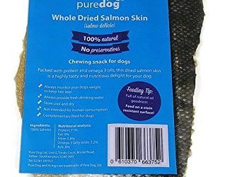 PURE DOG Piel de Salmón Deshidratada Entero para perros – Pack de 5