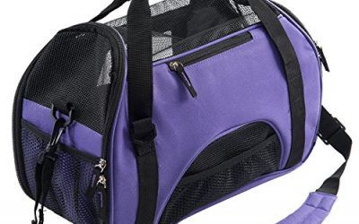 Pettom Portador del Perro Capazos del Perro Bolsa del Perro para Viaje Portador del Hombro de Recorrido Honda Cómoda del Perro, No Hay Problemas con La Compañía Aérea para Transportar en Cabina, Color Púrpura , mascotas