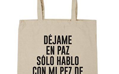 HippoWarehouse DÉJAME EN PAZ, SOLO HABLO CON MI PEZ DE COLORES HOY Bolso de Playa Bolsa Compra Con Asas para gimnasio 42cm x 38cm 10 litros capacidad
