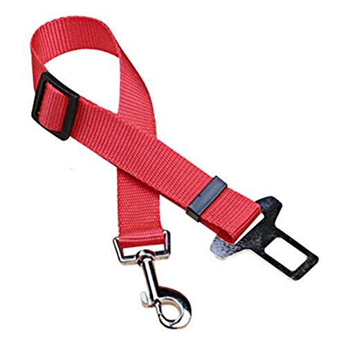 Andux Zone Cinturón de Seguridad Coche Para Perro,Asiento ajustable del perro del gato cinturón de seguridad del vehículo CW/GS01 (rojo)
