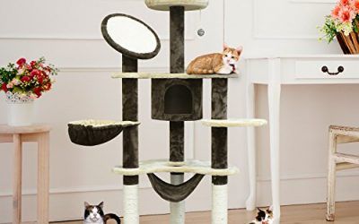Rascador para Gatos 153x65x50 cm Arbol para Arañar Poste Centro De Actividades Gato Color Marron , mascotas
