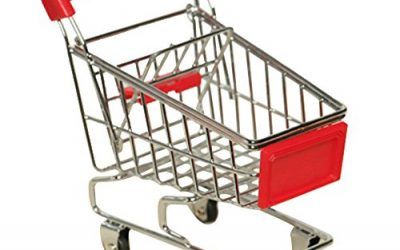 Mini Supermercado Compras Trolley pajaro loro mascota de juguete Caja divertido juguete