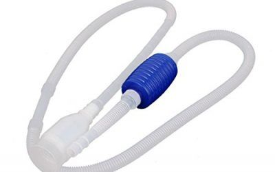 Limpiador de sifon de acuario – SODIAL(R)tubo de vacio de bomba de sifon para cambiar y limpiar el agua de acuario, claro / azul , mascotas