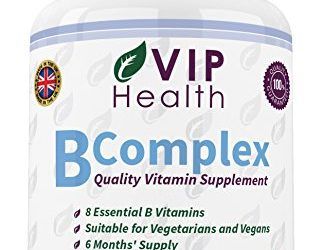 Vitamina B Compleja 180 Comprimidos (6 Meses de Suministro) por VIP Health – Todas las Ocho Vitaminas B en un Comprimido B1, B2, B3, B5, B6, B12, Ácido Fólico y Biotina B-Complex , mascotas