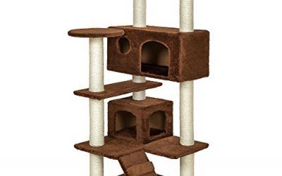 TecTake Rascador Para Gatos Árbol Para Gatos Trepar Sisal Juguetes marrón , mascotas