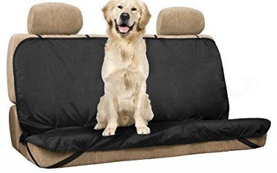 Cubierta de asiento para mascotas – SODIAL(R)Nuevo Mascotas / Gatos / Perros Cubierta de Asiento Mat Impermeable Asiento Trasero del Coche Cubierta Bench Protector con Cinturones, Negro