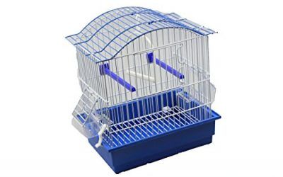 DZL jaula buena calidad para pajaros con comederos,palos y columpios (AZUL)27.5X19.5X31CM , mascotas