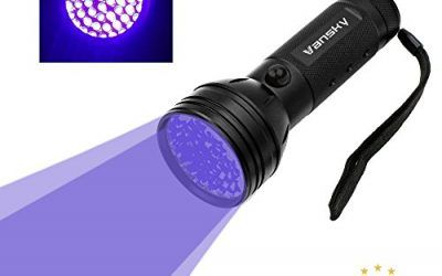 Vansky® UV Lampara 51 LED linterna de luz negra para mascotas UV Detector de manchas de orina de perro / gato eliminador de manchas, manchas secas Encuentra en alfombras, moquetas, Piso. 3 pilas AA Incluido