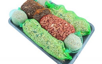 Bid Buy Direct® Pack de 1 kilo mezclado alimento para pájaros – 2 bolas de grasa para pájaros silvestres de, semillas, cacahuetes, Negro girasol – atraer todos los tipos de pájaros en su jardín, pájaros realmente Love estos..