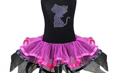FEESHOW Gato Rosa Bailarina Chicas Sofisticado Vestido Halloween Disfraz De Animal Para Niña Morado 3-4 Años
