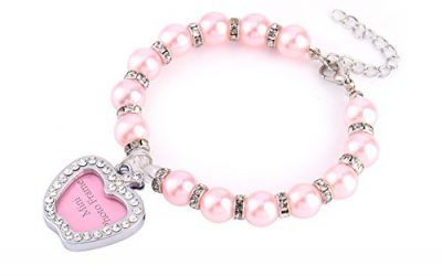 Identificativa Inteligente para Mascotas Perro de mascota en forma de perro Perro Etiqueta de identificación de gato con Pet Rhinestone Perla de imitación de mascota Decoración Collar Perro perro de gato Colgante 20-25 cm