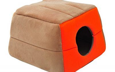 Pawhut 1571260031 – cama para gatos crema y naranja lona 41x41x32cm