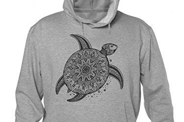 Ornamental Patterned Turtle On The Sand Hombres sudadera con capucha Large