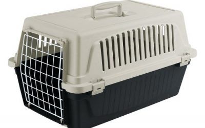 Feplast 73007199W2 Transportín para Gatos y Perros de Talla Pequeña Atlas 10 El, Plástico Robusto, Puerta de Acero Plastificado, Rejillas de Ventilación, 48 x 32.5 x 29 Cm Negro