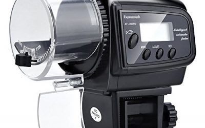 Expresstech @ LCD Alimentador automático de peces Digital Dispensador de Comida con LCD pantalla e Temporizador para Tanque Estanques Acuario pescado