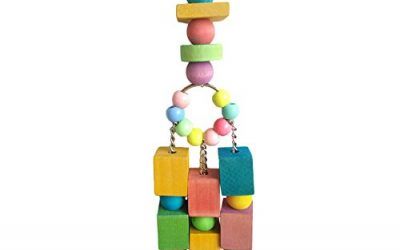 Lindo bloque de bolas de juguete Swing con campanas para mascotas loro tamaño pequeño jaula de aves accesorio colgante