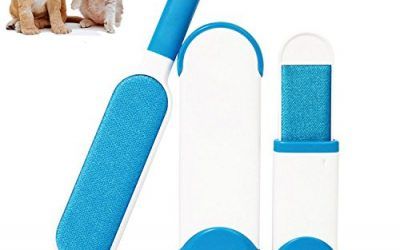 Cepillo Limpiador Quita Pelos de Perro Gato Mascotas Pelusas para Ropa con el Asistente de Tamaño de Viaje, Reutilizable Mascota Fur Remover con Auto-Limpieza Base