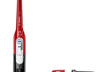 Bosch BCH6ZOOO Zoo’o ProAnimal – Aspirador escoba + kit de accesorios ProAnimal (cepillo especial mascotas, tecnología SensorBagless, batería ion-litio de 25,2 V), color rojo , mascotas