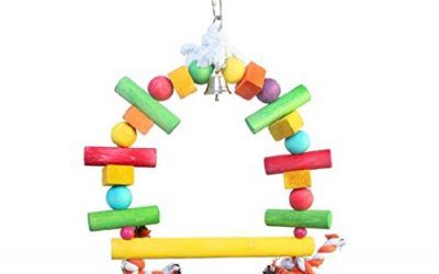Juguetes de madera de pájaro de metal estación de gancho cuerda de algodón durable Chew no tóxico Molar loro Juguetes Pequeña Mediana Grande oscilación loro