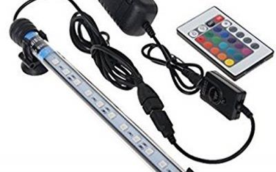 Glighone Lámpara de Acuario Luces para Acuarios Peceras y Estanques 12 LED 3W 12 RGB Color de Acuario Sumergible Enchufe EU