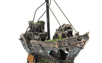 UEETEK Peces tanque accesorios nave acuario Adorno decoración peces pequeños camarones Cichild tortugas