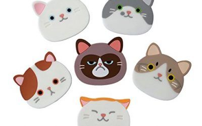 Juego de 6 Lindo Gato Posavasos de Silicona para Vino Vidrio Café y Bebidas , Estera de Taza para Decoración , mascotas