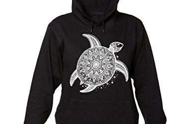 Ornamental Patterned Turtle On The Sand Women’s Hooded Sweatshirt Sudadera con capucha para mujer Large