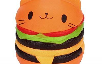 Rawdah Jumbo gato de dibujos animados hamburguesa perfumada lenta levantar exquisito niño juguete suave (naranja) , mascotas
