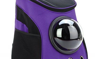 Aissimio Astronaut – Mochila para mascota, gato, perro, cachorro, bolsa de viaje transpirable, Morado, 35x31x25cm , mascotas