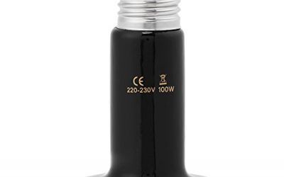 Lámpara de calentador de mascotas Bombilla de Emisor de cerámica infrarroja Bombilla de luz de reptiles para terrarios de reptiles Emisión de calor 220V(100w Negro)