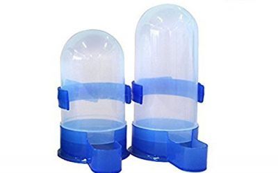 Alimentador de pájaros, Yuccer Alimentador automático de pájaros Bandeja extraíble Tetera Pigeon Bird Contenedores de comida que beben agua 2 Pack (Blue) , mascotas