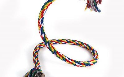 Juguete Cuerda de Espiral de Pájaro Mascota Colorido Loro colgante Cuerda de Algodón Oscilación Escalada Masticar Juguete de Pie
