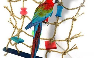 ecoolbuy acrílico cuerda Net Swing escalera juguetes para mascotas aves loro Chew Jugar escalada