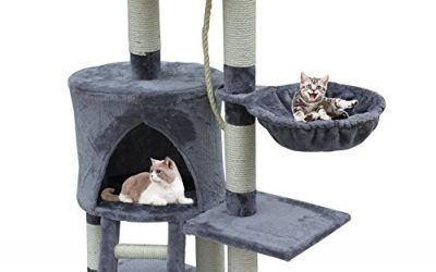 MC Star Árbol para Gato con Rascador de 96cm, Arañazo Juguete de Gatos de Sisal Natural,Gris , mascotas