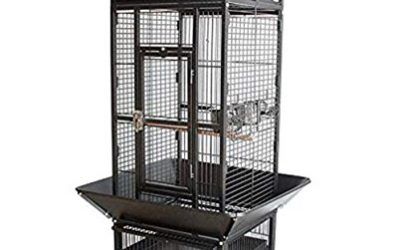 BPS Jaula Grande para Loro Pájaro Pajarera Periquito Canarios con Parque de Juegos Saltado Comedero Color Blanco/Negro 62 * 62 * 156 cm (Negro) BPS-1300