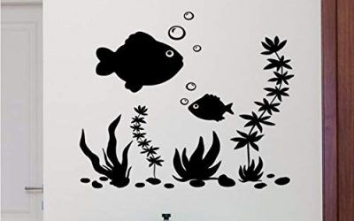 Meaosy Pegatinas De Pared De Pescado Extraíble Cartel Náutico Nursery Vinilo Acuario Etiqueta De La Pared Decoración Del Hogar Peces De Mar Estilo Vinilo Papel Pintado