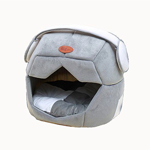 Doubleblack Cama Gato Nido para Mascotas Cama de Perro Cálido Gris Pequeña Lavable