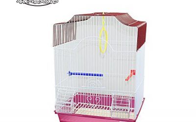 DZL Jaula para pajaros con comederos,Palos y Columpios (34.5X28X49.5CM) (Purpura)