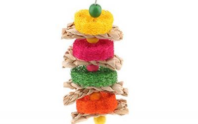Baoblaze Mastique Campanilla Colgante para Mascortas Pájaros Loro Columpio Coctel Juegos