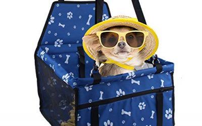 Minve Asiento de Coche para Mascotas, Plegable y Resistente al Agua, con Cinturón de Seguridad y Bolsa de Almacenamiento para Perros y Gatos , mascotas