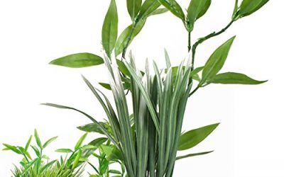 UEETEK Decoraciones de acuario artificial plantas de plástico verde hierba para decoración bajo el agua del tanque de pescados grandes , mascotas
