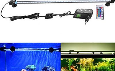 FVTLED Cambia color Lámpara de acuario 8W 62CM 33 luces SMD5050 LED Lampara Tira Pecera Sumergible Submarino Luz